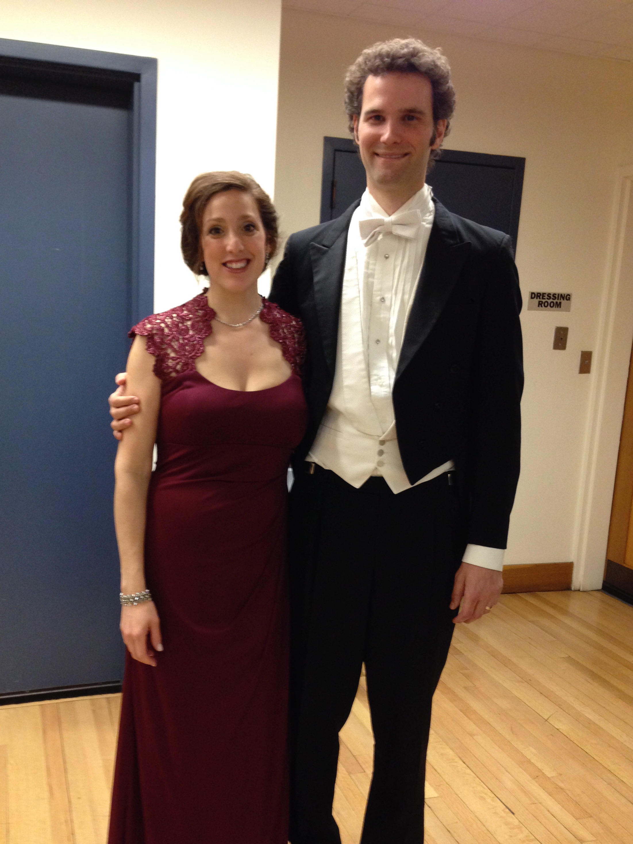  with husband and tenor Gregory Zavracky, soloists with Harvard-Radcliffe Chorus 