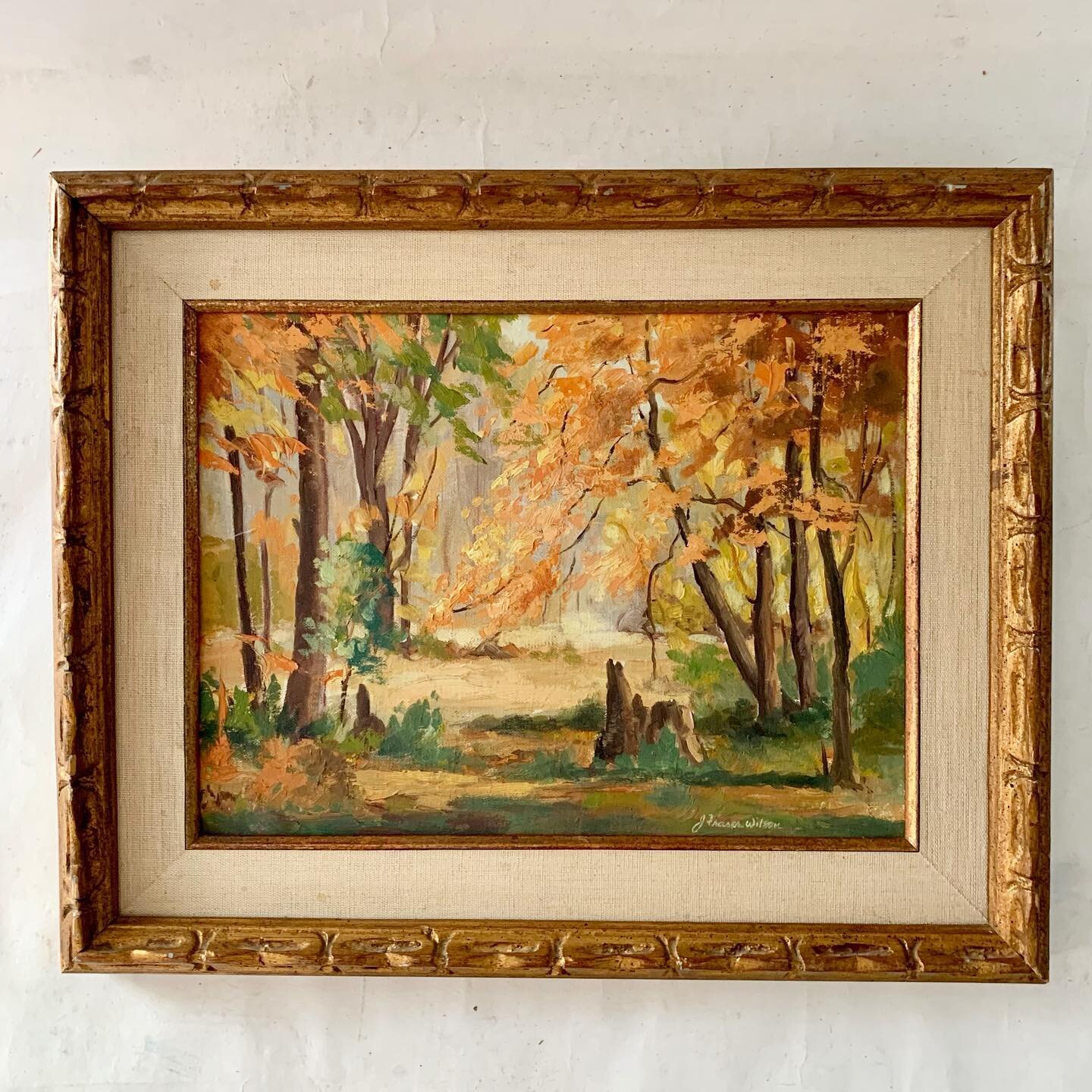 A lovely gilt framed changing seasons landscape painting signed 13x16&rdquo; 🔴 #citycountrycottagecabin #gallerywall #interiors #modernfarmhouse #vintagefineobjects #happyfridayall