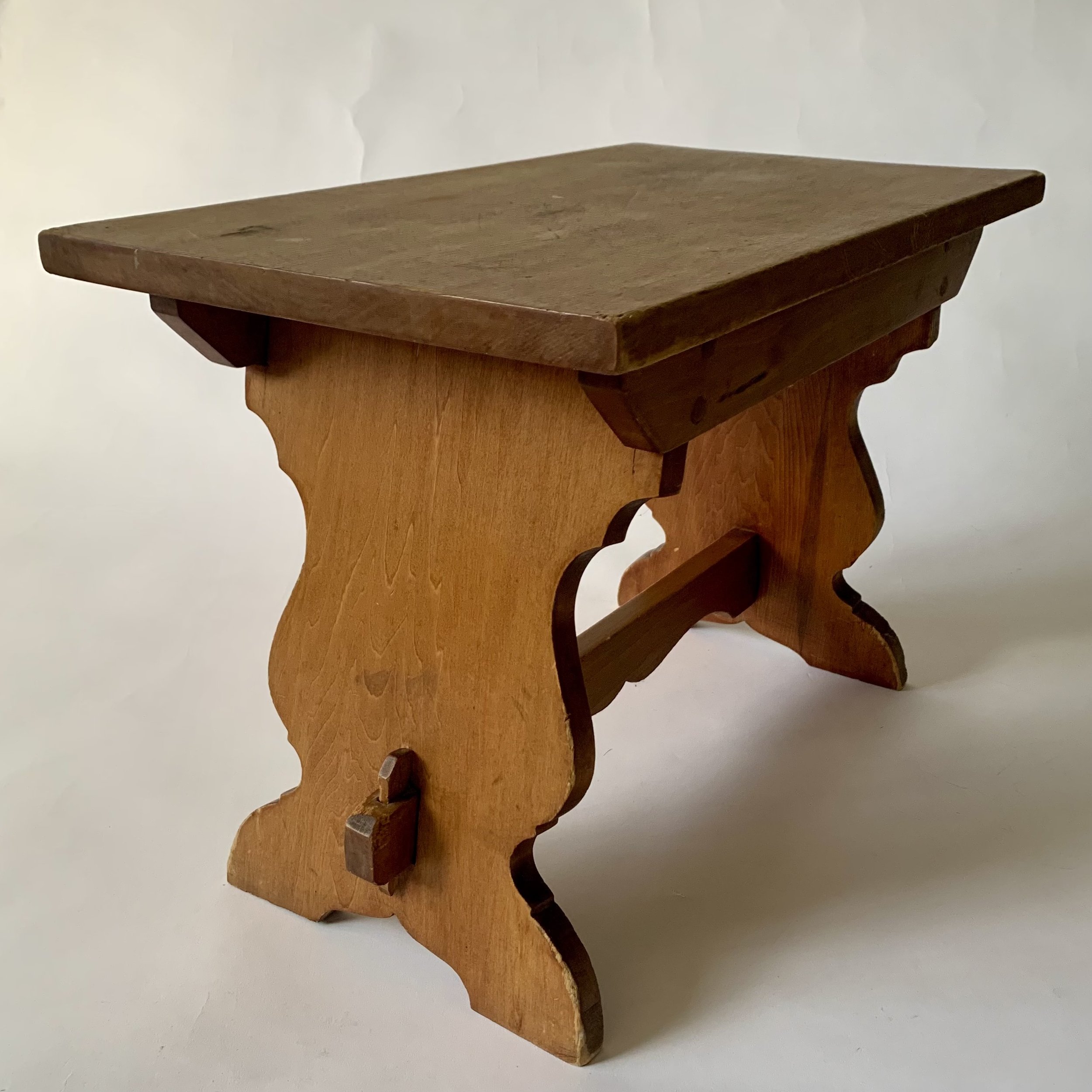 A cute little pine stool/bench/table. 12” x 20” x 14”H. $78.00