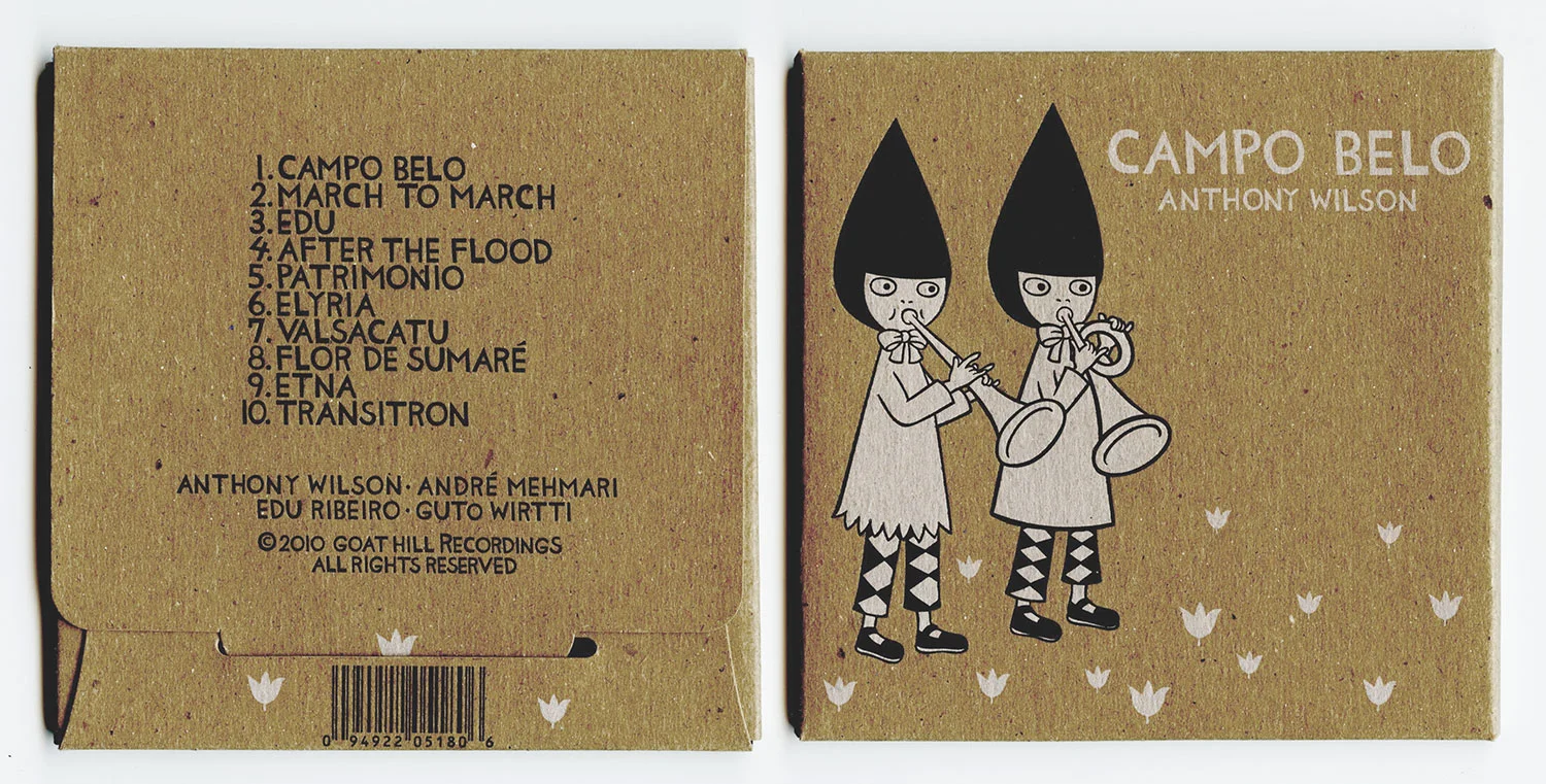   Campo Belo, Anthony Wilson   CD Cover, letterpress and offset. Printed by Stumptown Printers in Portland, OR. 2010. 