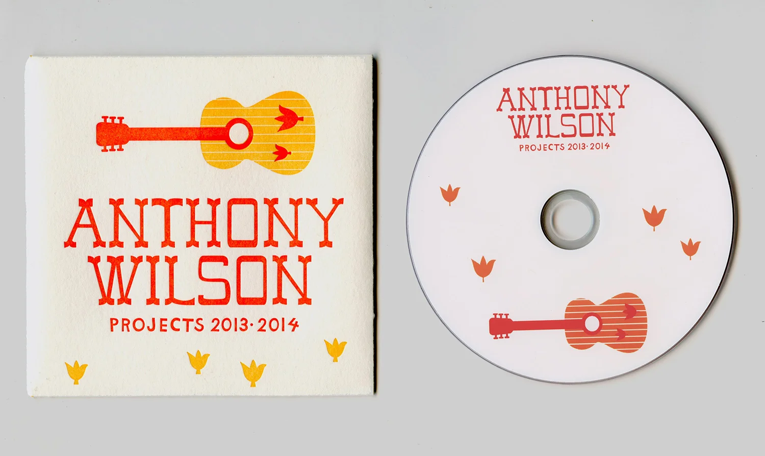   Anthony Wilson: Projects 2013 - 2014   CD Cover, letterpress.&nbsp;2013. 