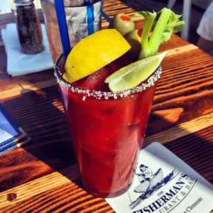 The Fisherman's Restaurant & Bar. Bargain Bloodys on the Beach.