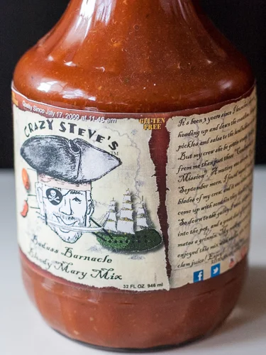 Crazy Steve's Bloody Mary Mix, Spicy Rim Salt and Cajun Cukes