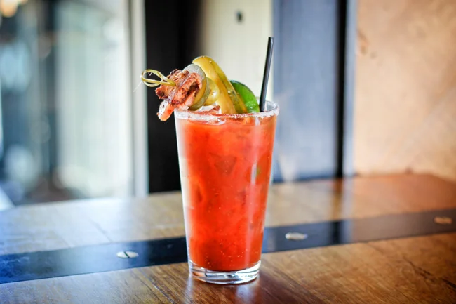 House Smoked Brisket Bloody Marys at Kickin' Boot Whiskey Kitchen - Seattle