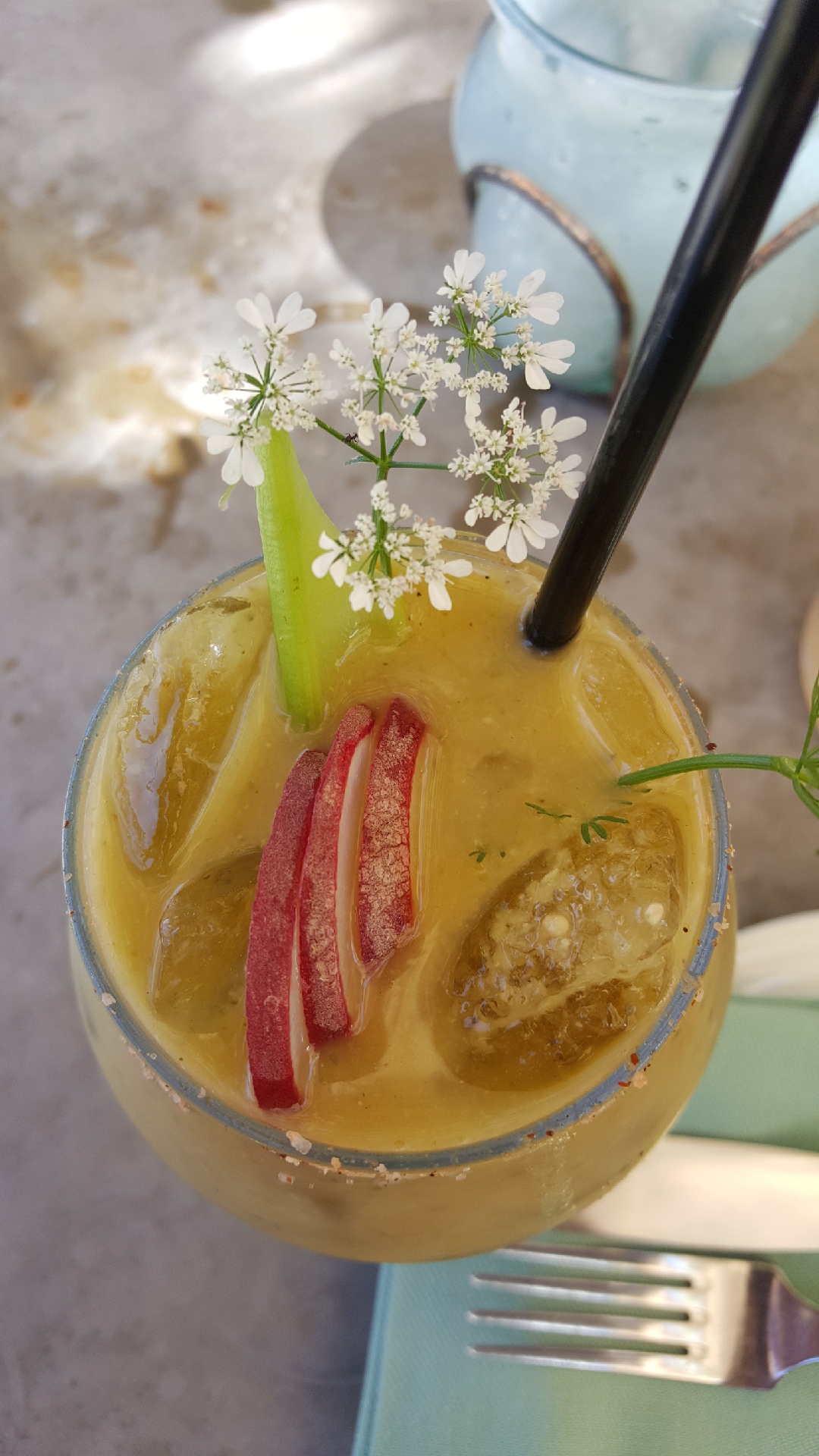 Bloody Green Tomatillo Marys at Otto's German Bistro