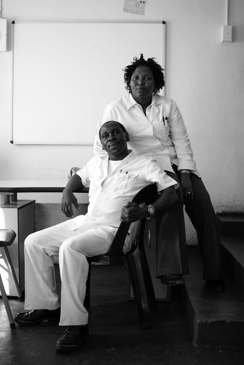 Staff at the treatment centre.
