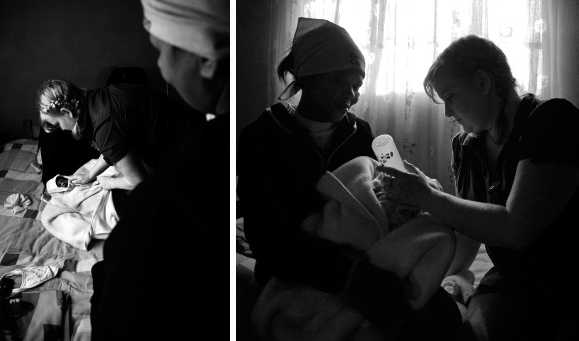 In these images Rachel, a Canadian nurse working at the treatment centre, shows Luleka, a young mother from a neighbouring rural community, some of the skills of motherhood. The child is named after Rachel as she was responsible for her birth on th