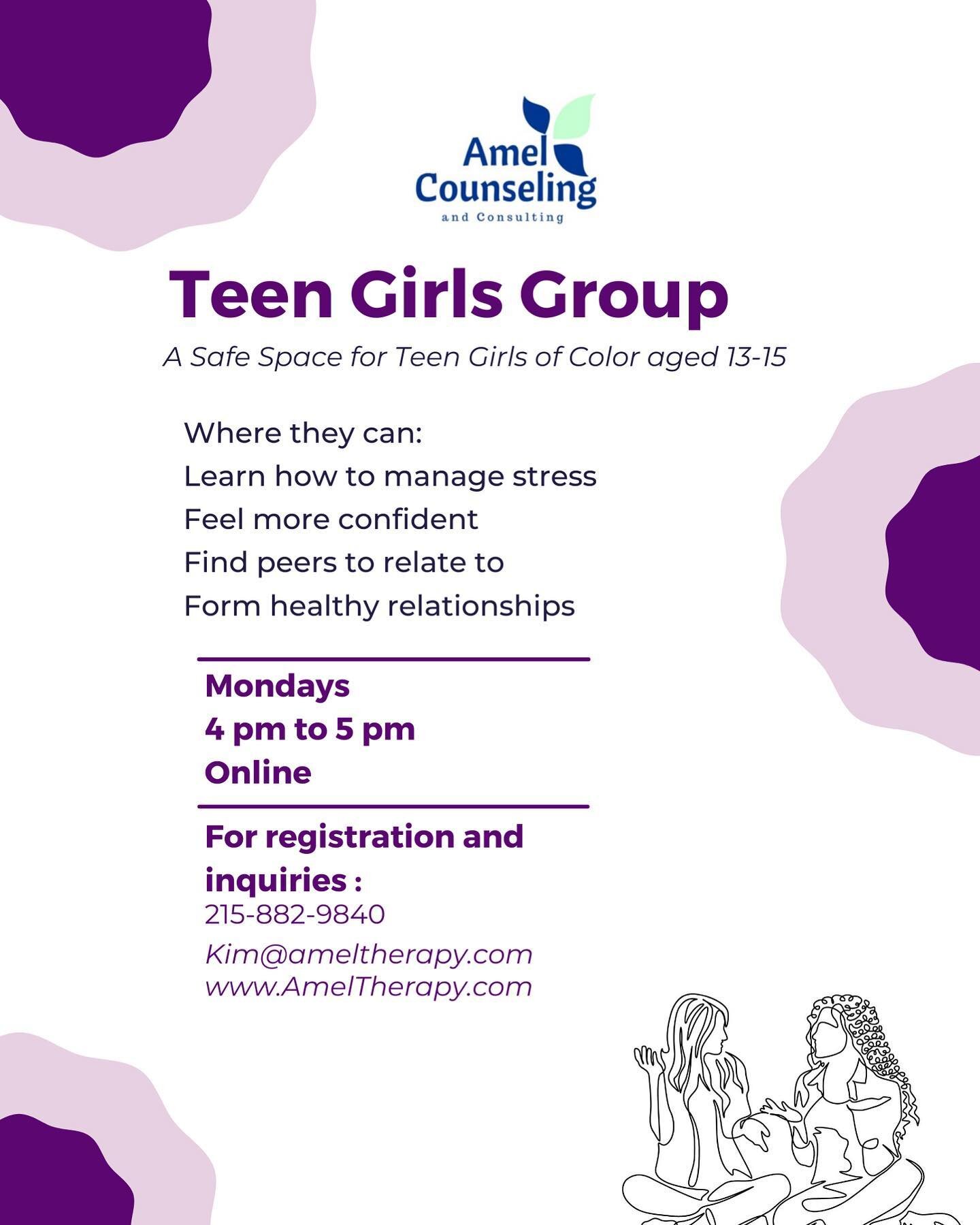 New Group Coming Soon 
Hey y&rsquo;all. It&rsquo;s been a minute. I&rsquo;m excited to share a new group offering run by my amazing team member, Marquia Anderson. 

Our Girls Group is specifically for Teen Girls of Color between 13-15. This is a spac