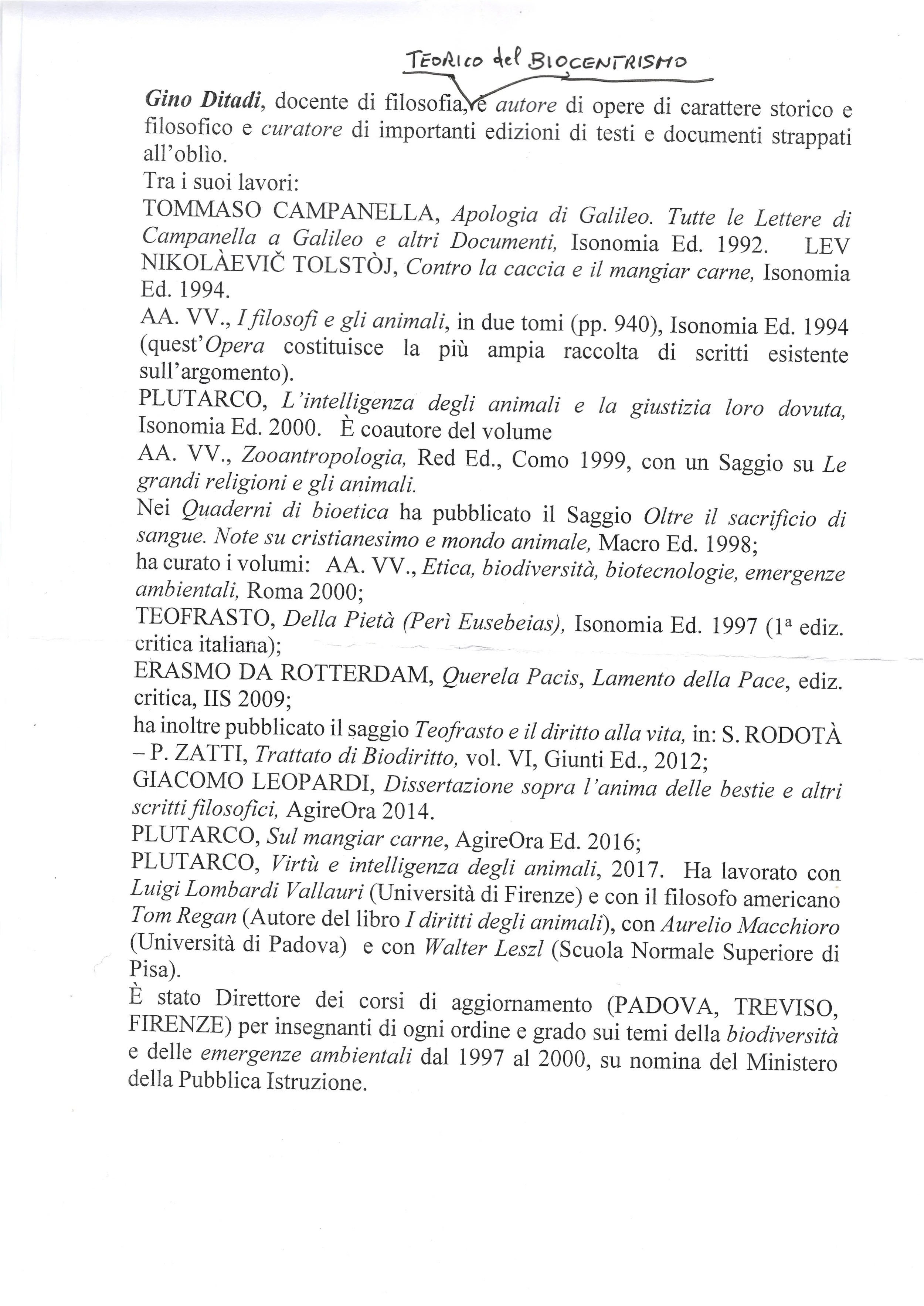 Questa emozionante esposizione ha toccato anche momenti di vera commozione, e non da meno, illustrato le posizioni illuminate di Teofrasto e Plutarco in tema di uccisione degli animali, sofferenza inferta ad animali e del mangiare carne animale. Nonchè della sensibilità ed empatia che, come gli uomini, anche gli animali sanno provare. Avevano capito e sentivano giusto, ma prevalse il platonismo e aristotelismo, a vedere distorto, considerando non si sa perchè gli animali come macchine e non come esseri senzienti. Posizioni poi riprese da Tommaso d'Acquino e da Agostino, e poi da Descartes, le cui errate visioni scontiamo ancora adesso sia in termini di distacco tra i mondi umani ed animali che non esiste nella realtà reale, sia in termini di disastri ambientali conseguenze degli allevamenti intensivi di cui l'Ass.ne Animalisti Italiani ha poi tanto bene riferito con Federica Furlan, che ringraziamo di cuore per aver partecipato con tanta capacità di coinvolgimento. Ecco cosa dice: