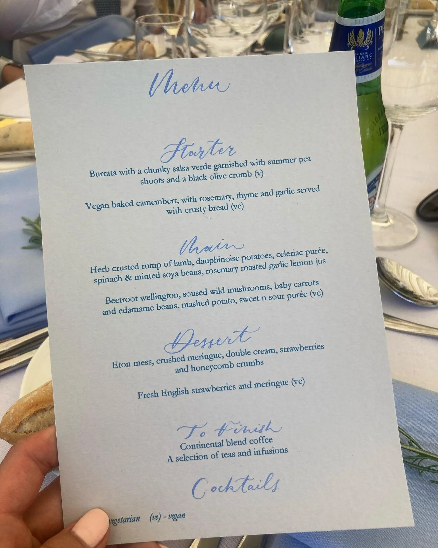 Hand-finished menus for my gorgeous friend @rachmase&rsquo;s wedding. We matched the menus, table plan, place settings and table names with the bridesmaid dresses and it all looked stunning together. The food I might add was delicious by @greens_cate