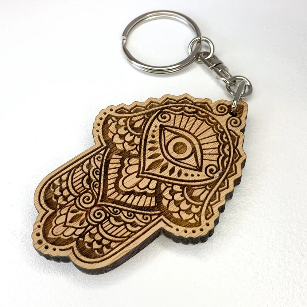 BAMBOO HAMSA KEYCHAIN — DOMINIQUE HOLMES