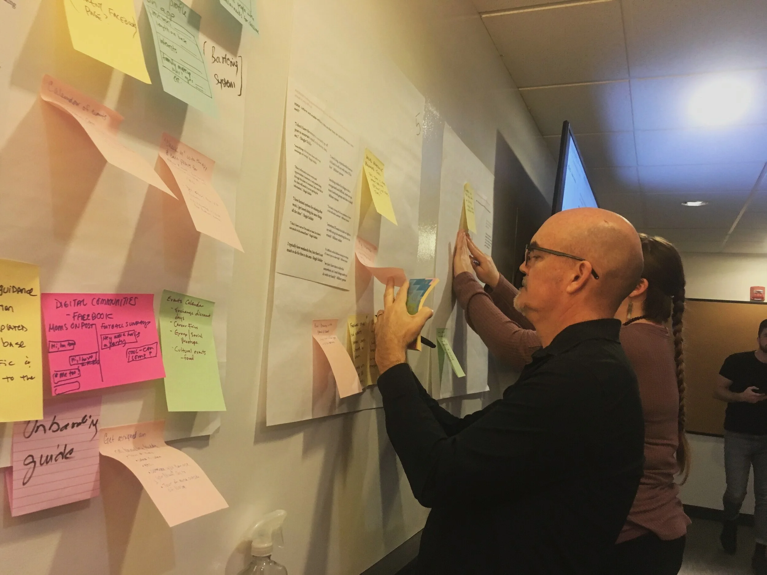 My colleagues posting their design concepts during the workshop