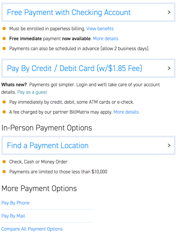 several payment options offered by AEP