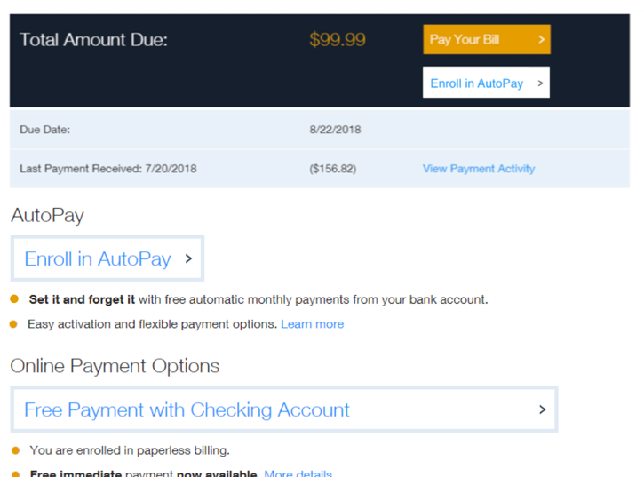 A design probe showing autopay as the primary payment option.