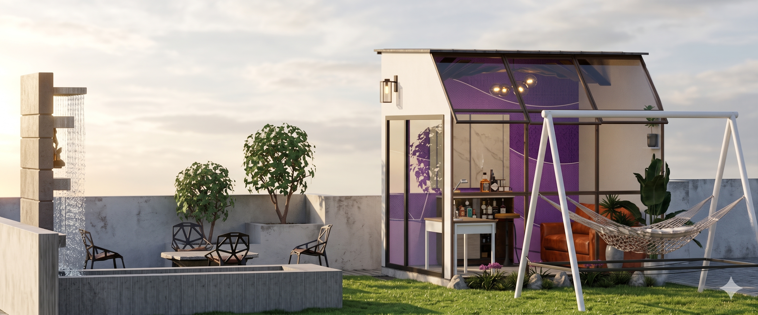 Realistic render of the outside view of the SketchUp design