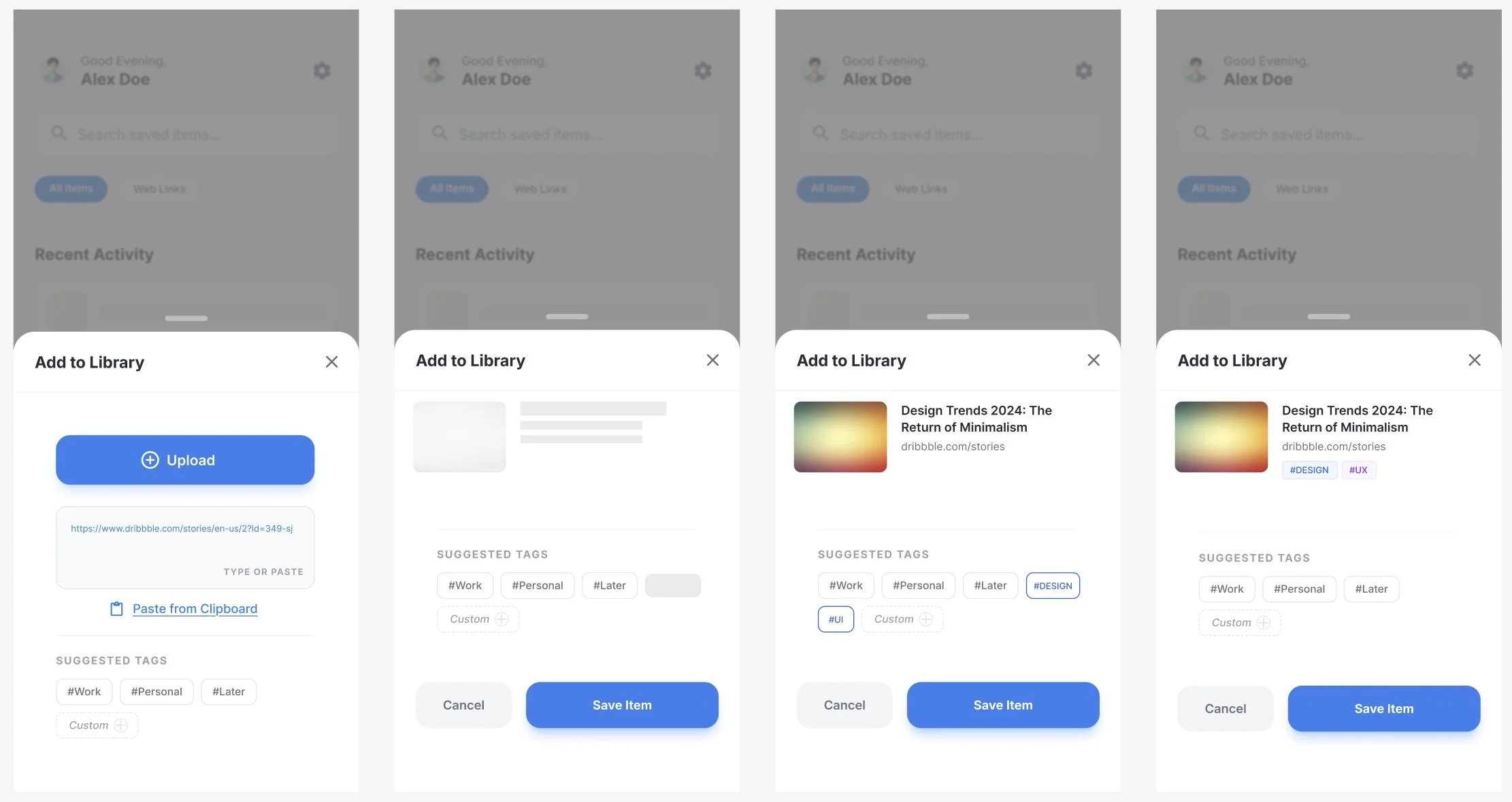 Adding a single item to the Library