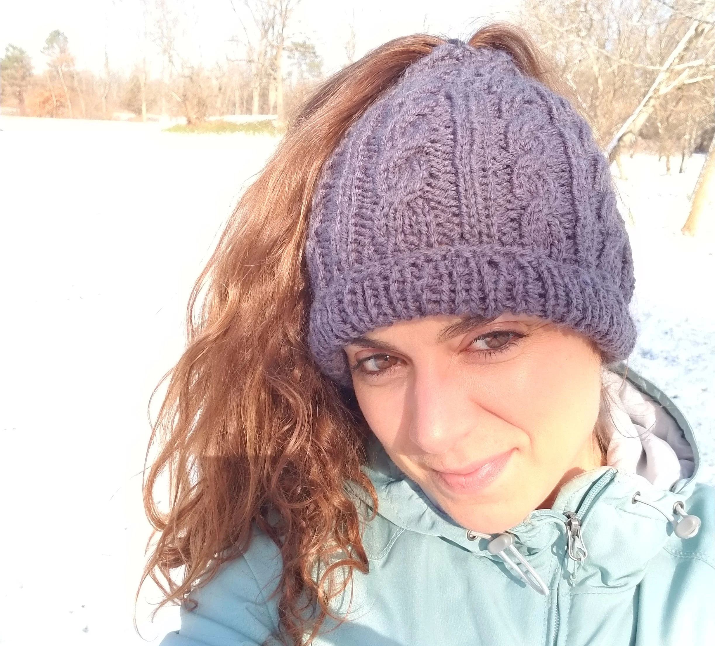 Bundle up baby! Exercising outside is better - even in winter! Just dress right…and get a super-cute pony-hat from a talented local artisan!