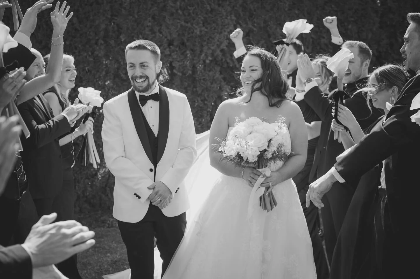 Get you a bridal party that hypes you up like this one!! Maddy &amp; Alex&rsquo;s bridal party understood the assignment &amp; we&rsquo;re so much fun!! I love bridal party shots because it&rsquo;s the couples closest friends and family celebrating t