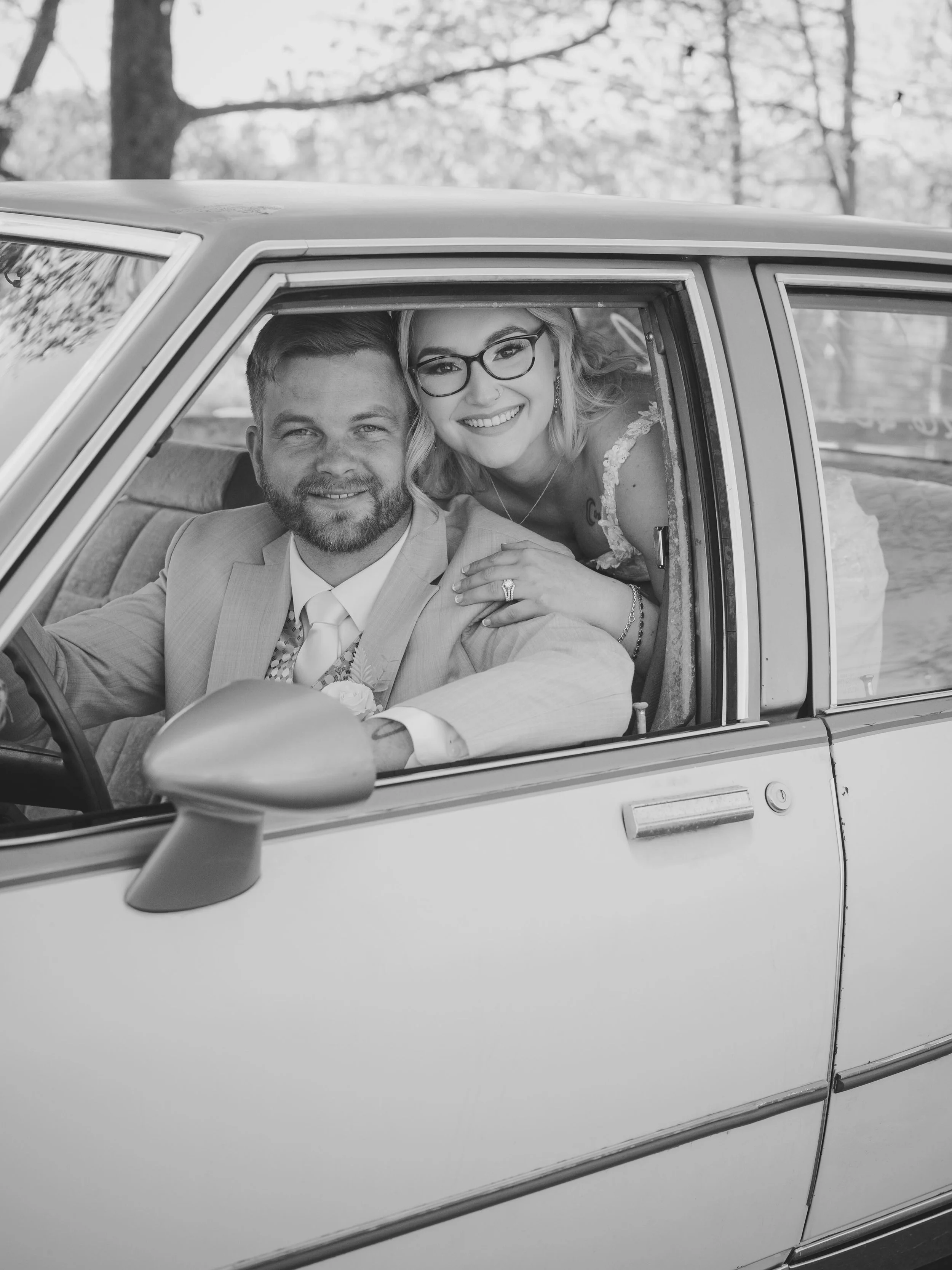 OBSESSED. old cars for photos especially wedding photos are my favorite. TJ and Jenn brought TJs 1980 Chevy Caprice to their wedding to get photos with &amp; I had a lot of fun with this!! We were able to move it to have the best lighting &amp; I cou
