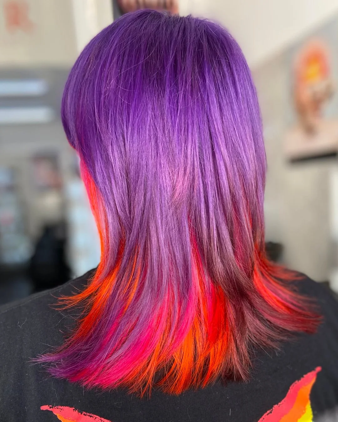 Bright &amp; Bold. 🩷💜

Vibrant violet with a neon twist - the perfect eye-catching colour combo! This look is all about strategic colour placement finished with a precision cut that showcases the colours from every angle. ✨

Looking for a bold chan