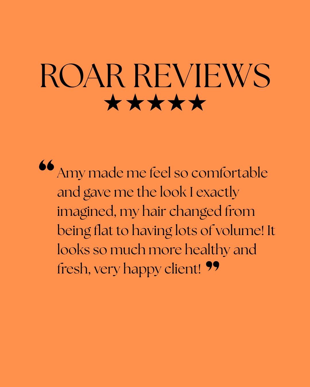 Another 5 star review for ROAR 🦁🧡

To book in with Amy, head to the link in our bio or drop us a dm. 🖤