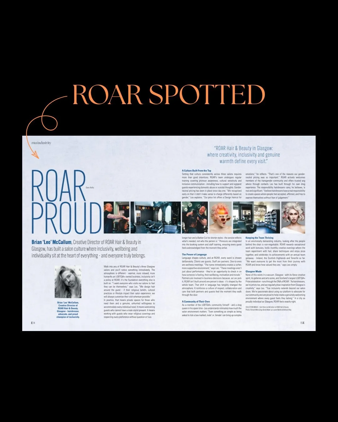 Have you spotted us in this months Estetica? 👀

Our Creative Director @roar_ginger talks about how he ensures each salon is inclusive and welcoming as possible. 

Read all about it in Estetica. 🦁🤍