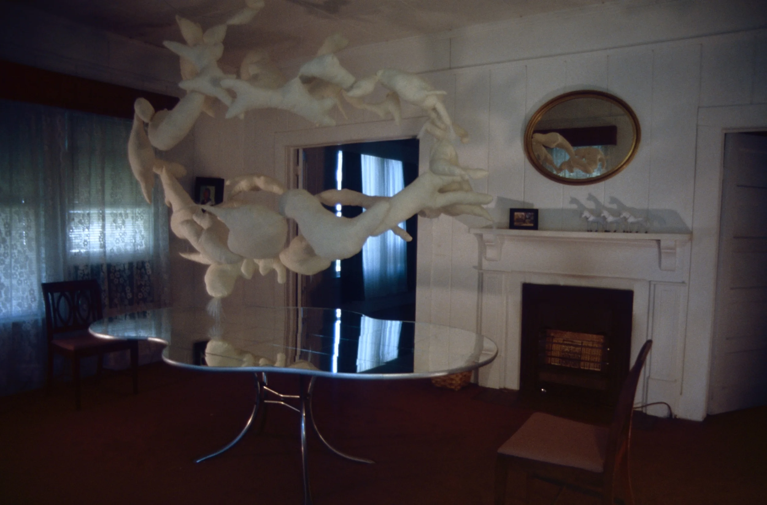 The House of Red on White, 2004, seven room installation, 50‘ x 60‘ x 20’, Coleman Art Center, York, AL (detail)