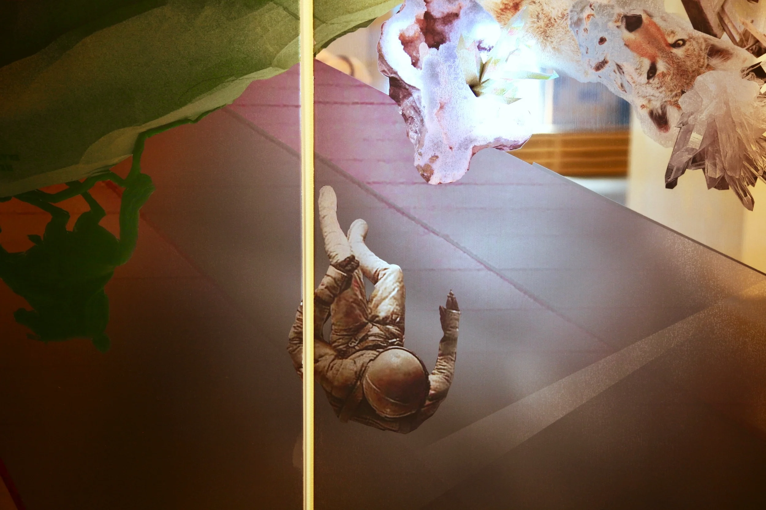 Sander Shifter, 2016, archival ink jet print on mirror polished stainless steel, 72” x 144” (detail)