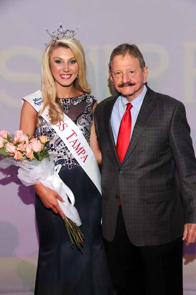 Miss Tampa 2016 Morgan Boykin and Miss Tampa Scholarship Foundation Executive Director Robert J Clark jr. 