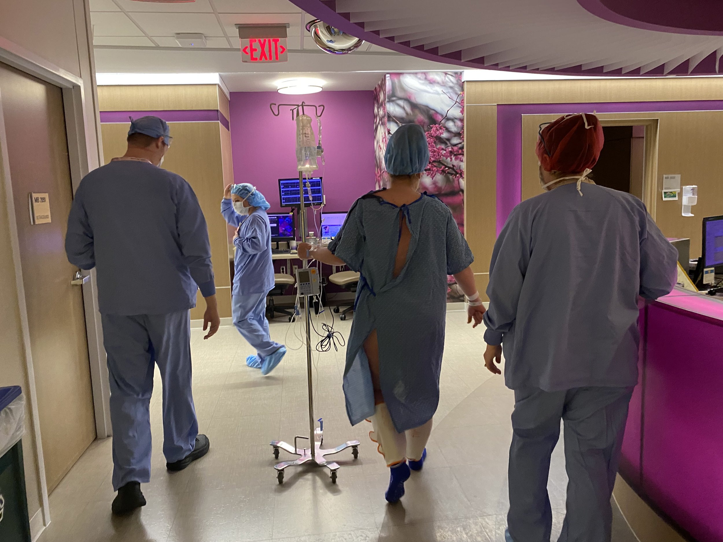 Walking to OR for surgery
