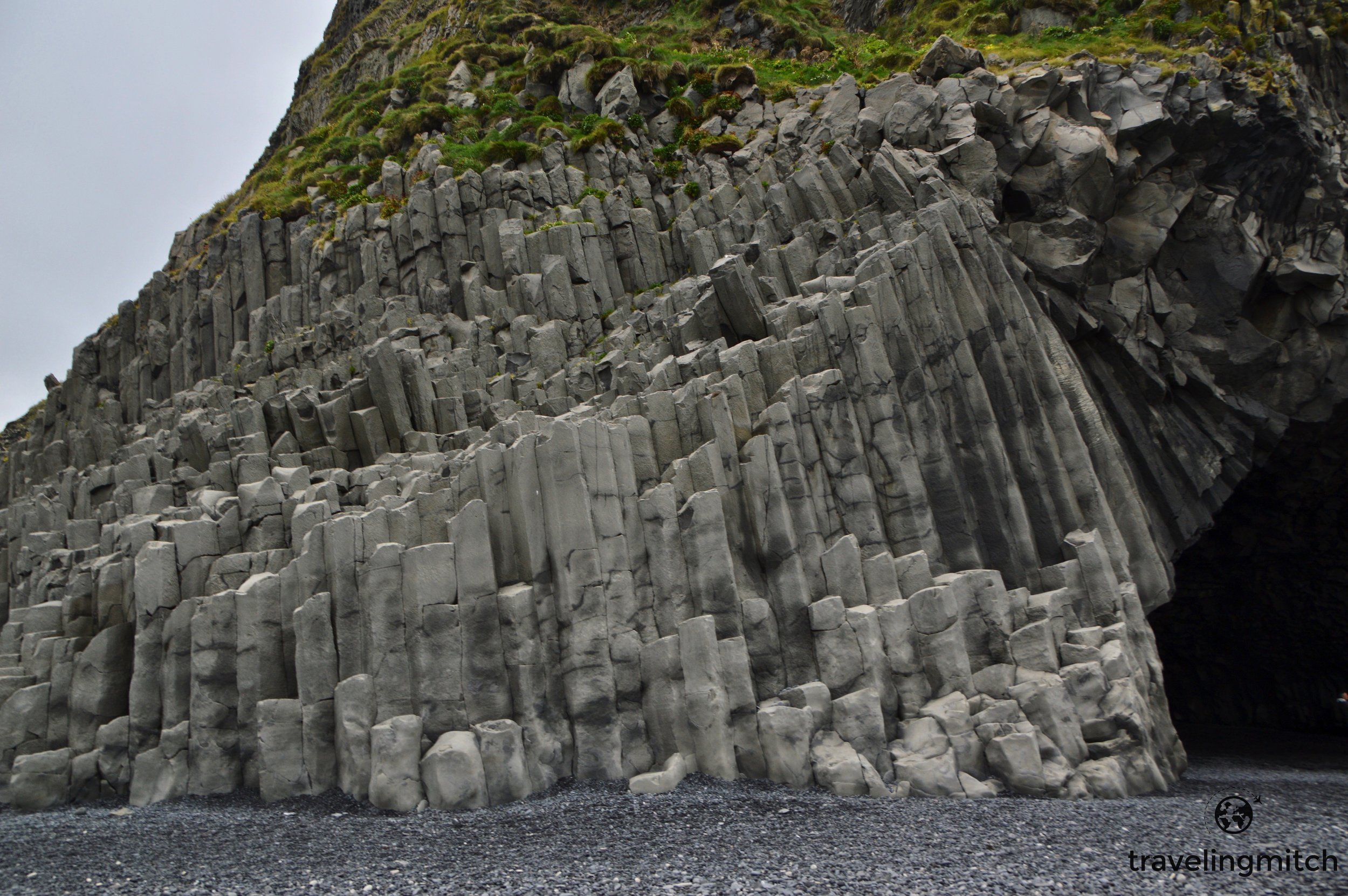 Reynisfjara (Black Sand Beach) near Vik. Lucy is a big fan.