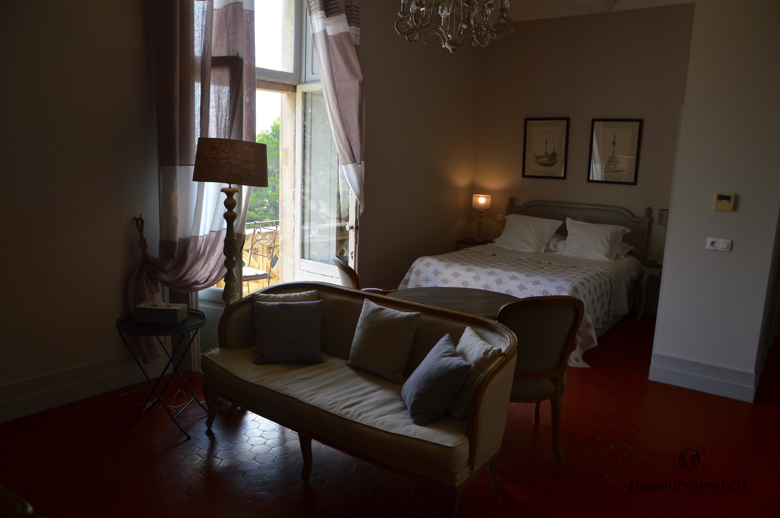 Our "castle room" at Château Les Carrasses 