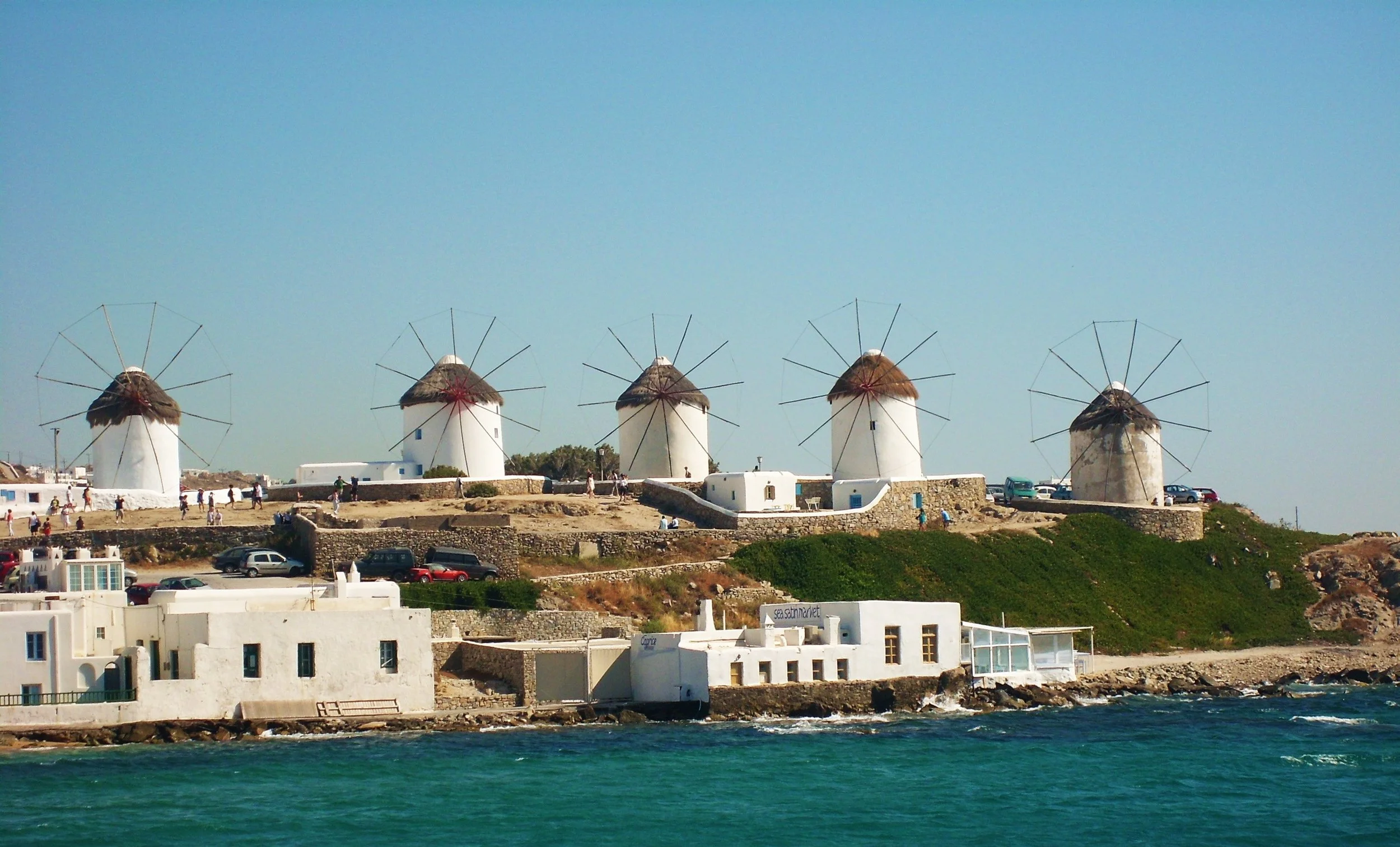Windmills on Mykonos in Greece
