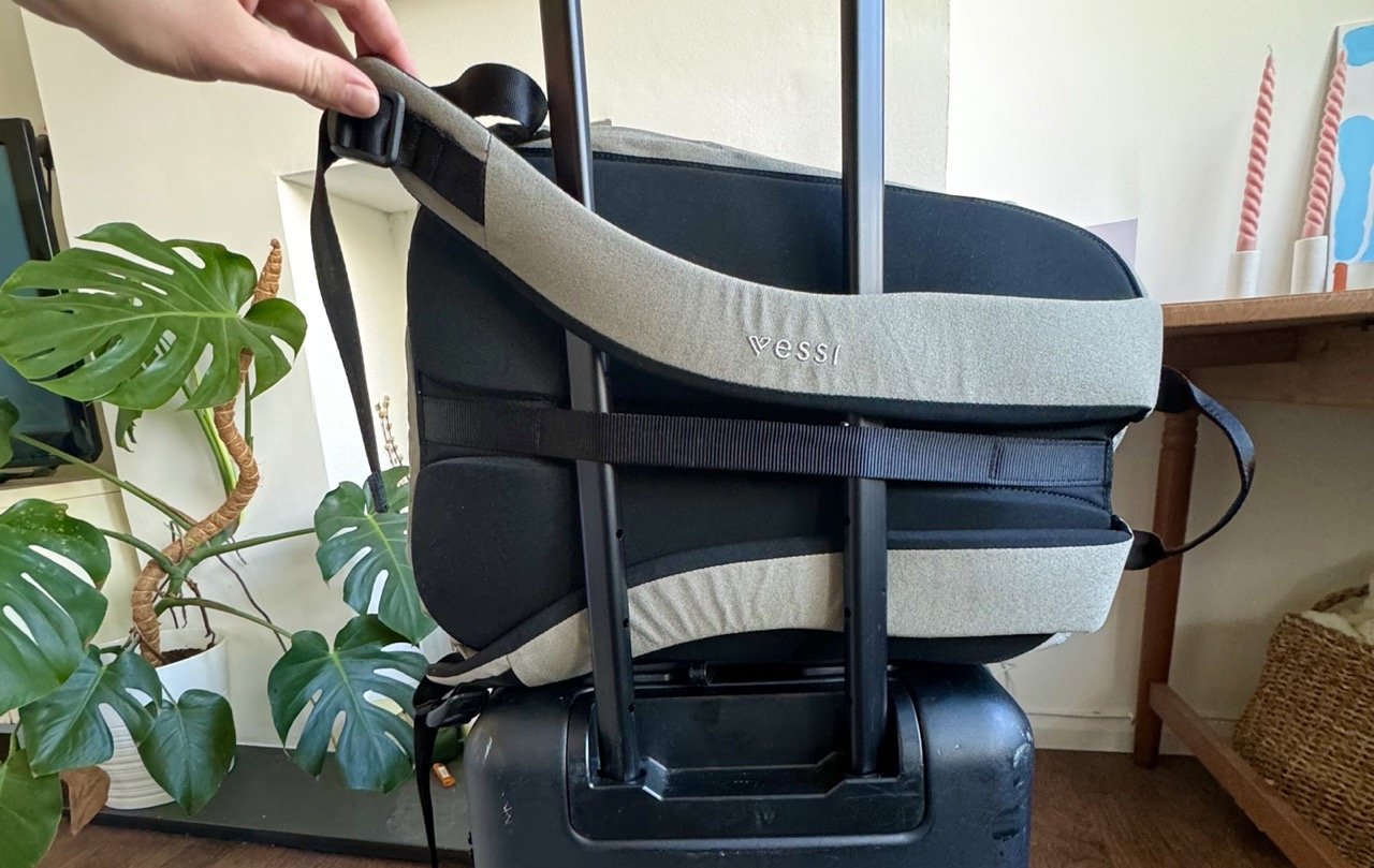 The luggage strap makes carry-on travel a breeze