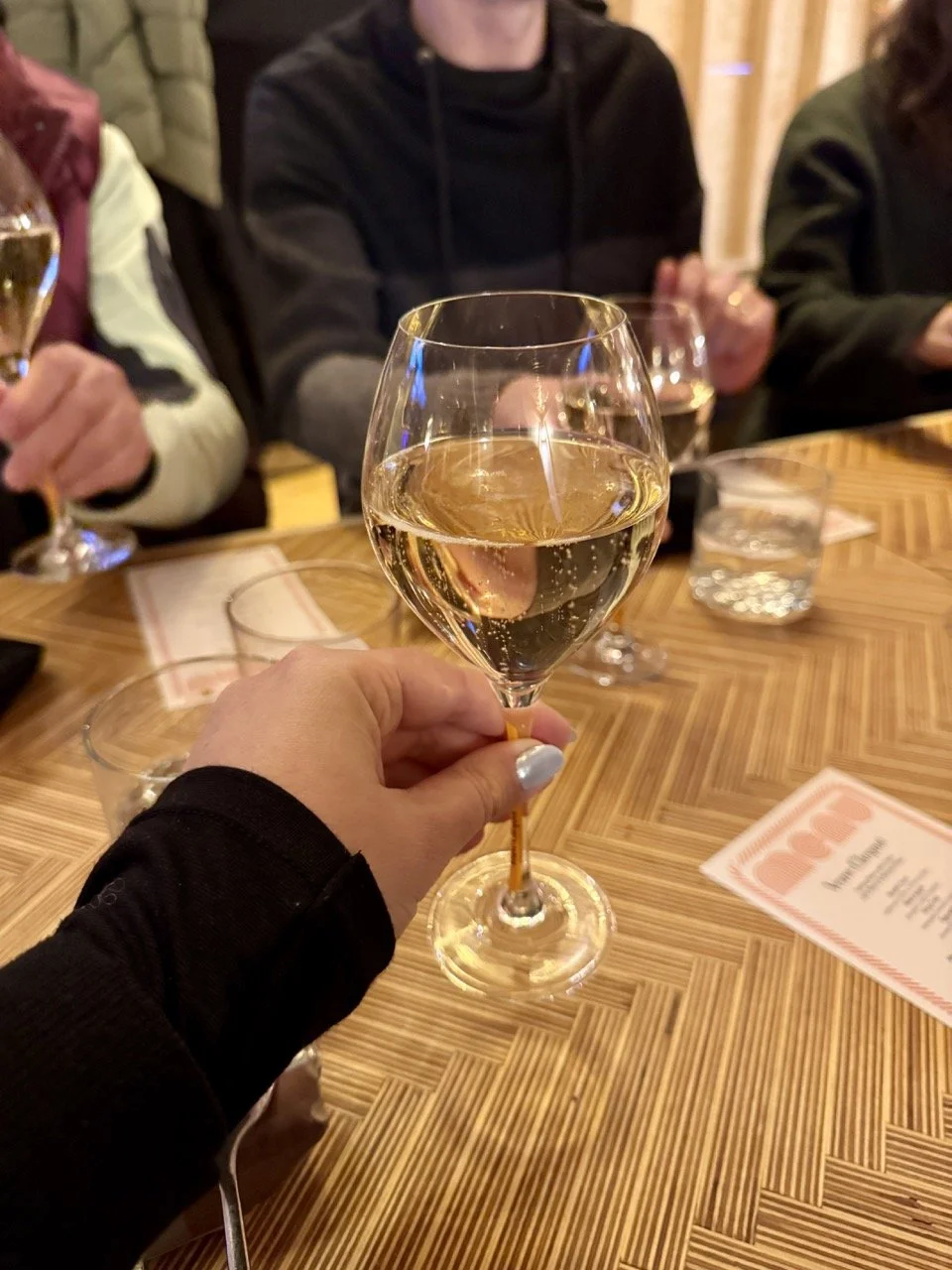 Each course paired with Veuve Clicquot