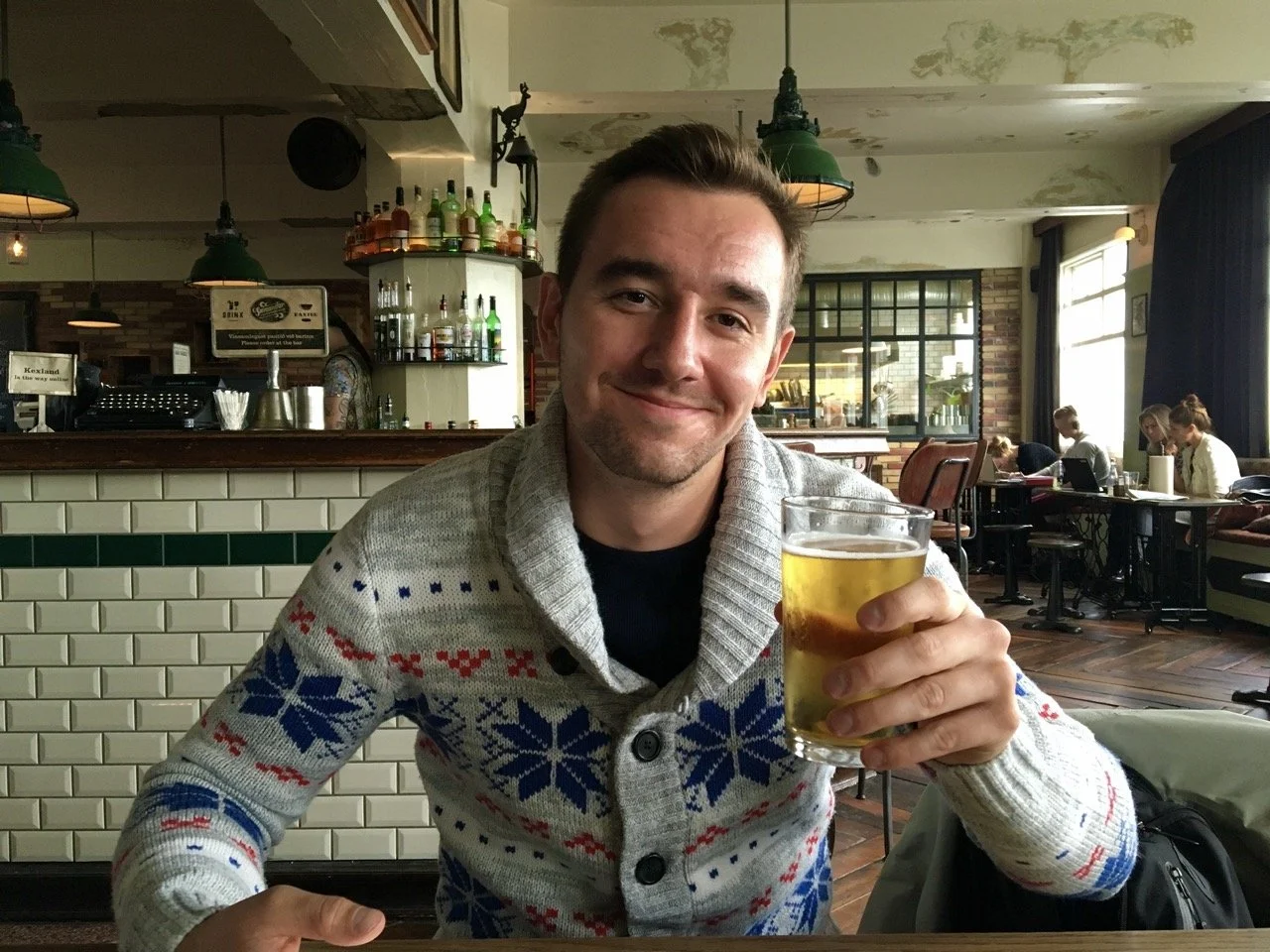 Chris enjoying a craft beer