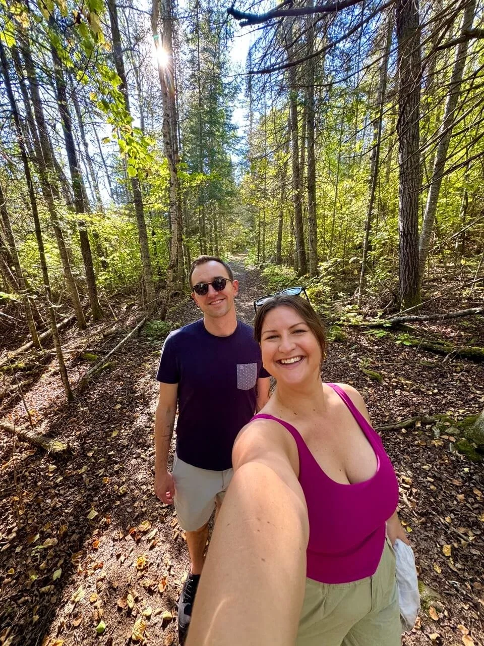Chris and I hiking the trails