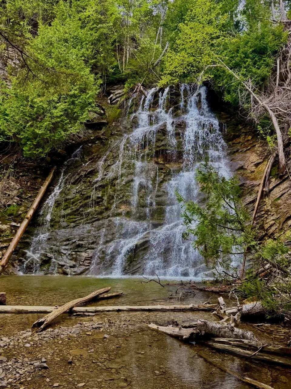 The falls on La Chute Trail