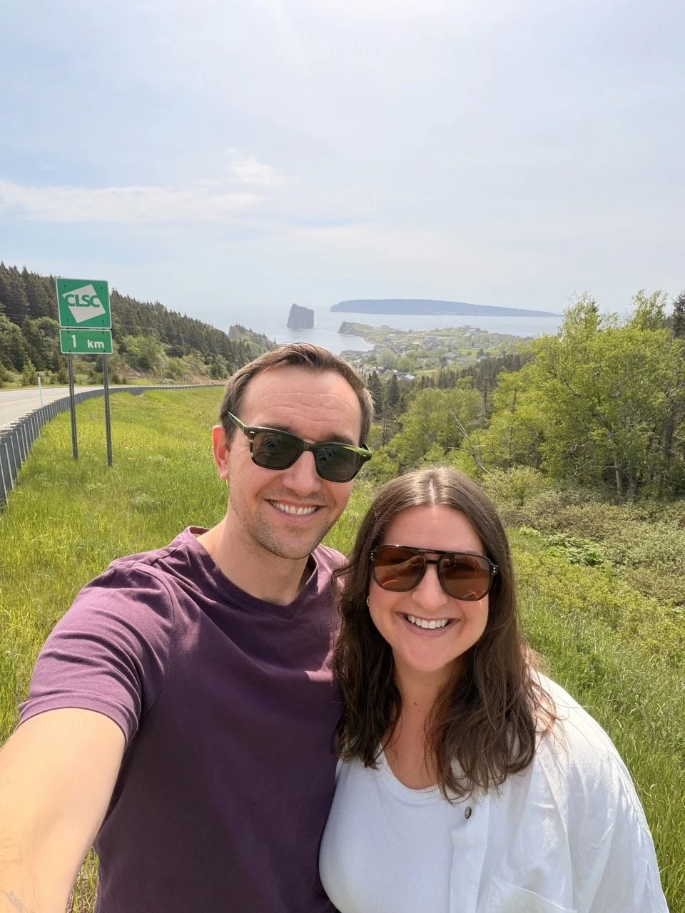 Chris, me and Percé Rock in the distance