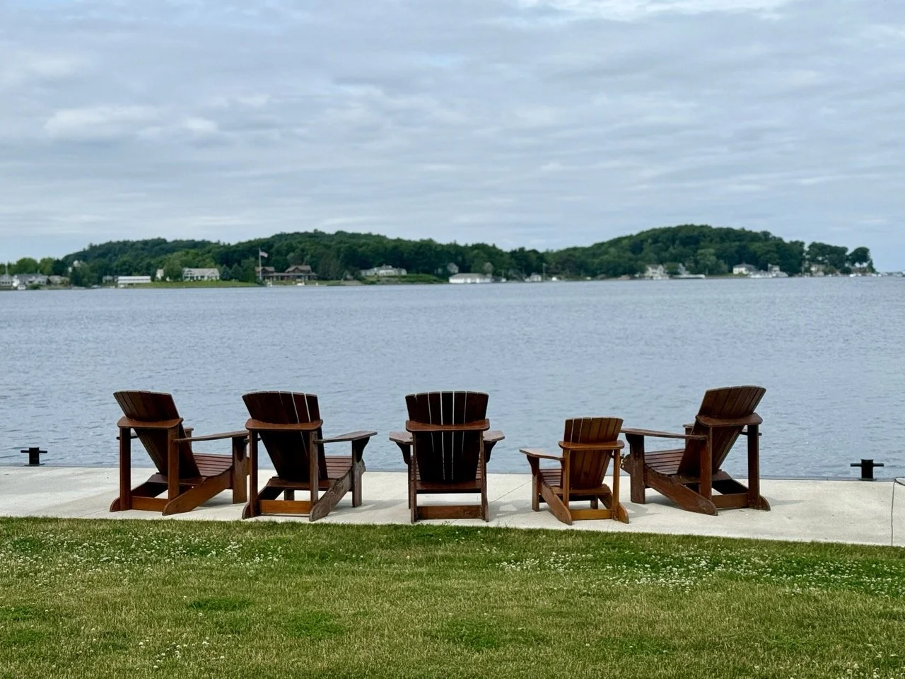 On the shoreline of the Antique Boat Museum