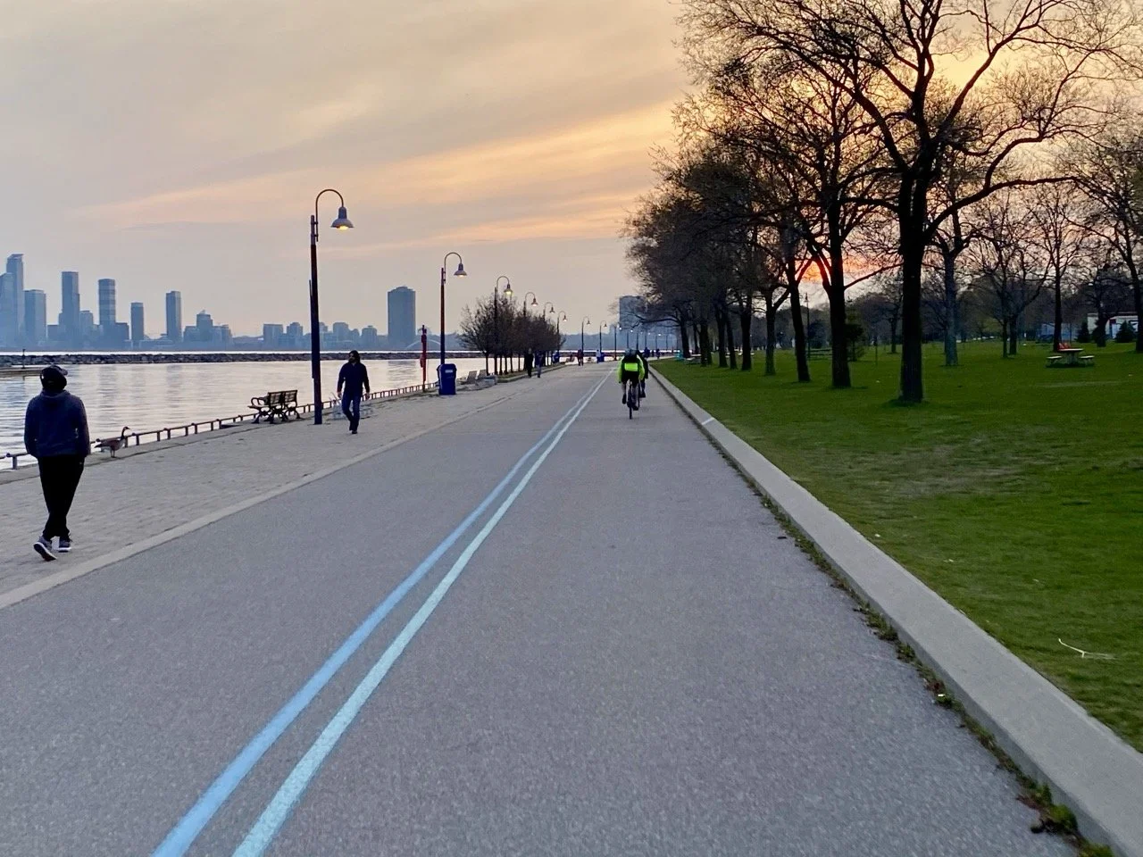 The Waterfront Trail near Toronto at sunset