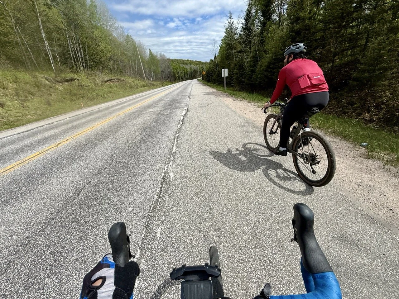 Riding with Jeff Miller on the V200 in North Bay