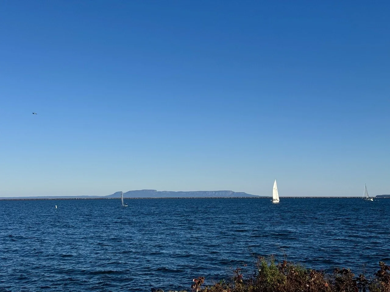 views of the Sleeping Giant from the harbour in Thunder Bay
