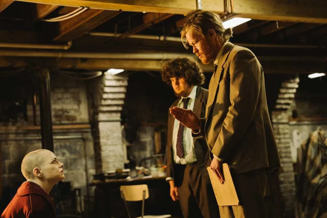 Jesse Plemons and Aidan Delbis play the conspiracy theorists Teddy and Don.