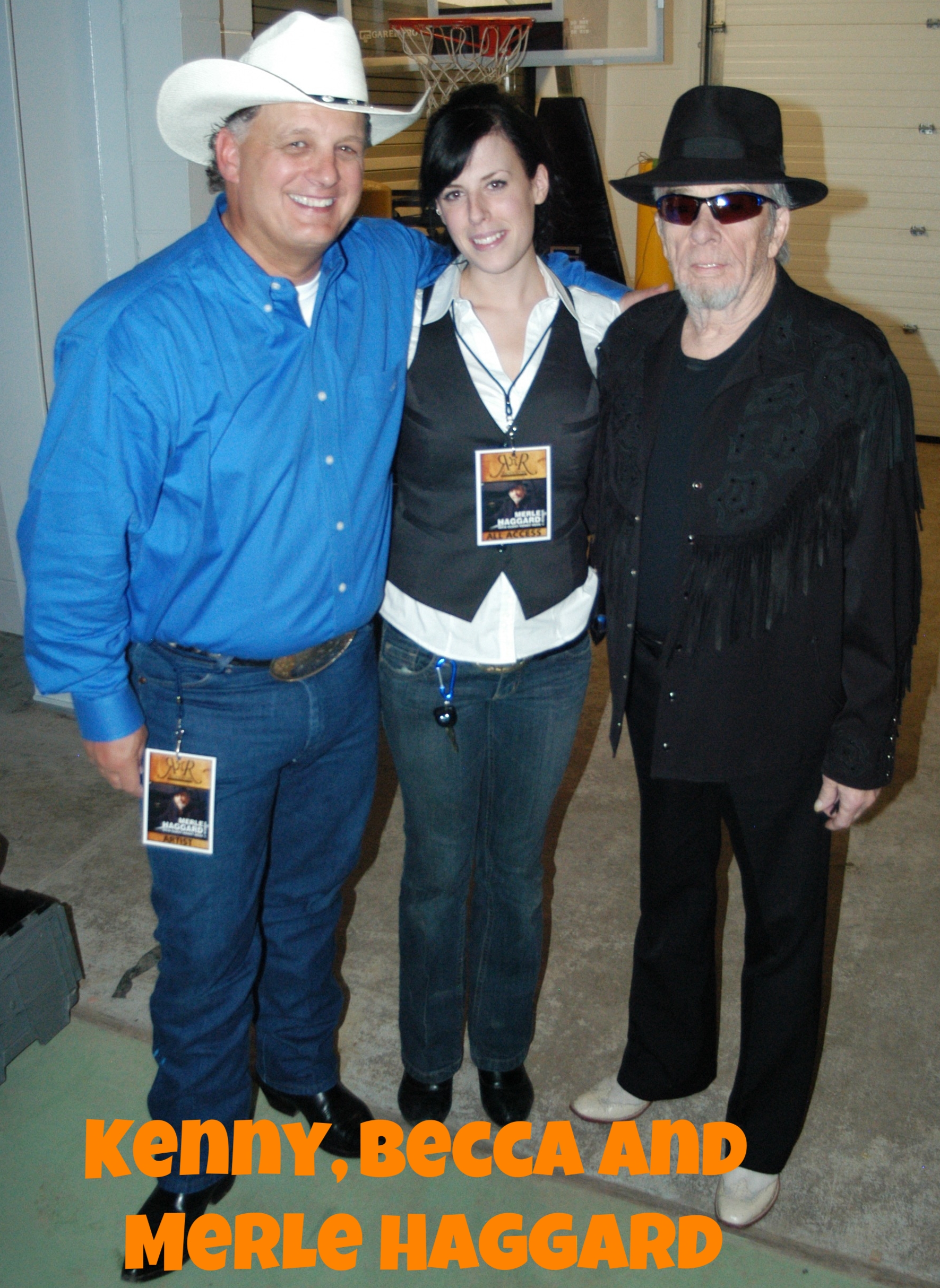  Kenny, Becca and Merle Haggard back stage 
