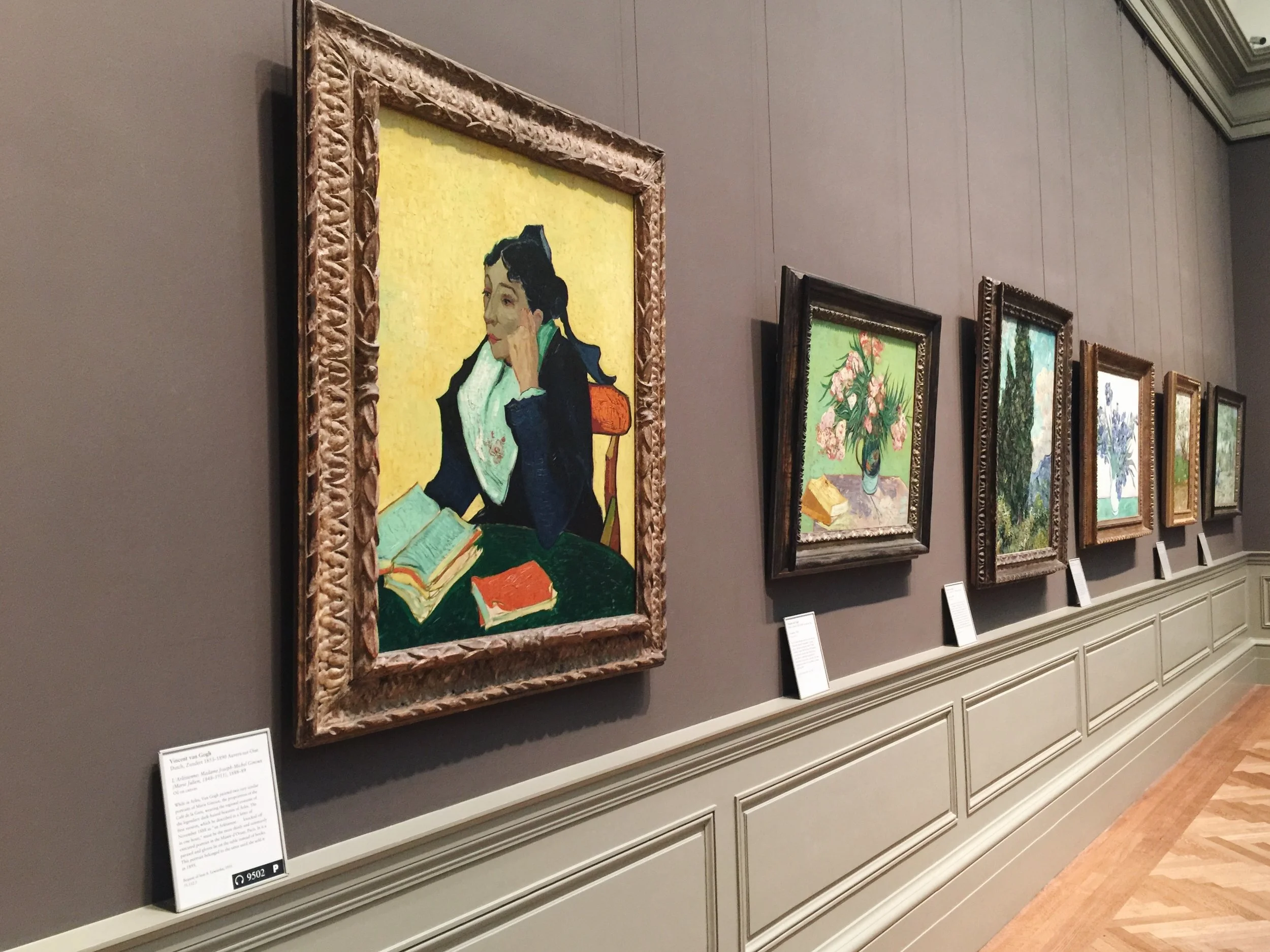One wall of Vincent Van Gogh's works