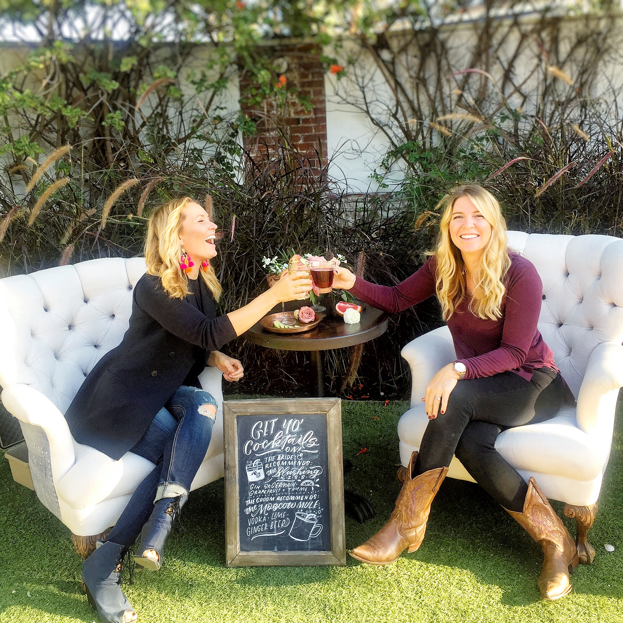 Styled shoots can be stressful, a bit chaotic, but all around a ton of fun. Lauren from The Lion House Co . and I couldn't stop laughing while taking a photo op break on Found Rentals gorgeous vintage chairs . 