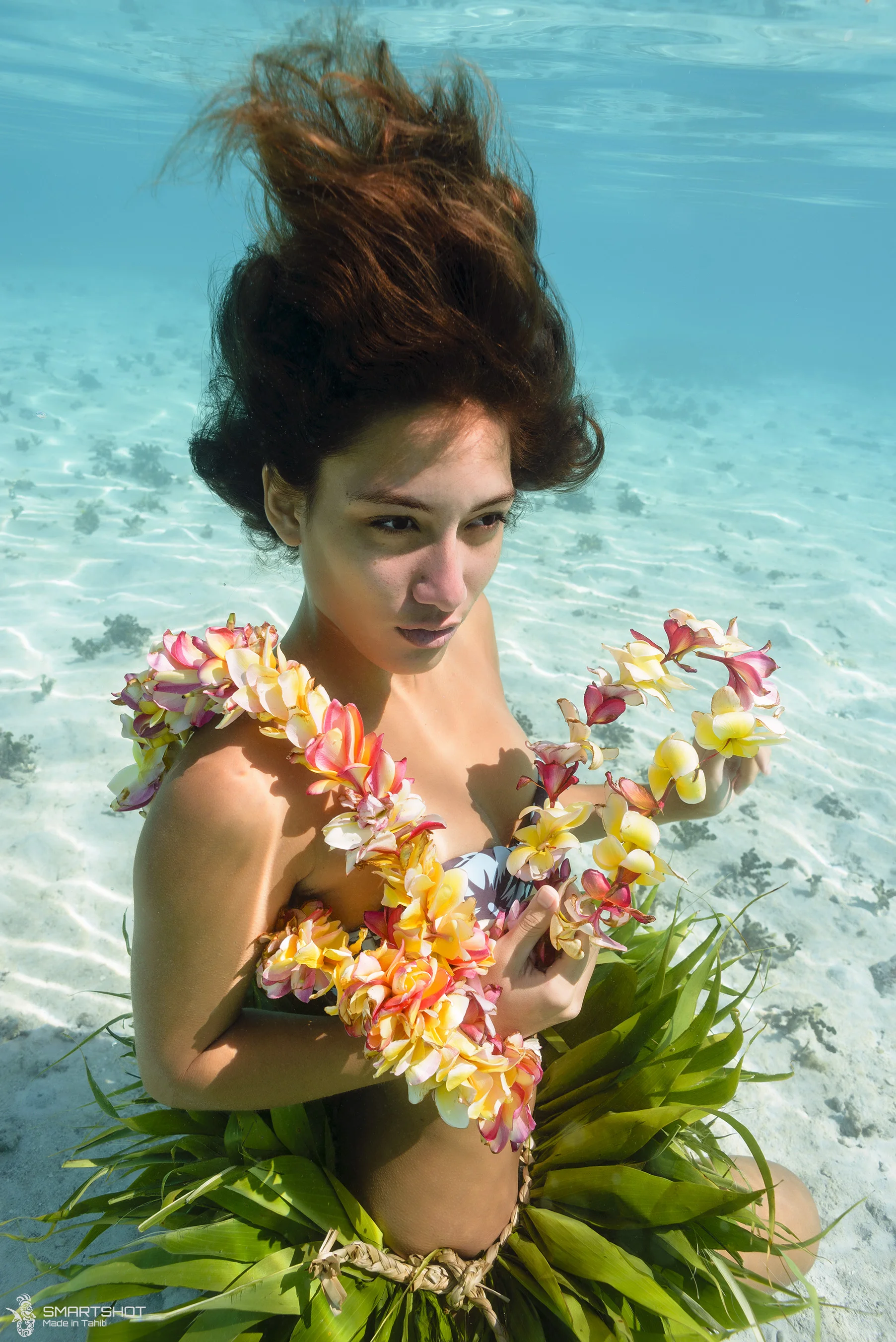 Flowers and blue water