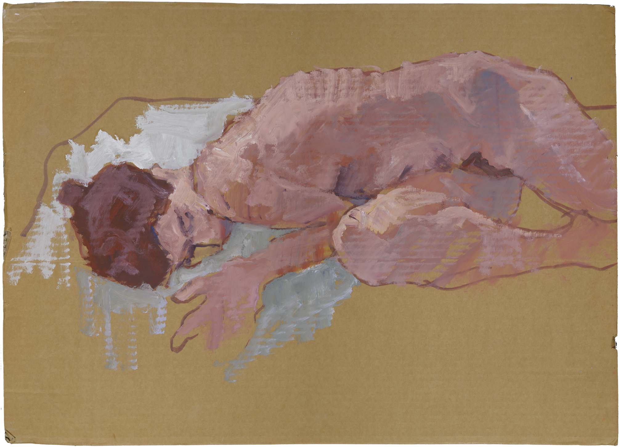 Tatiana on a Cardboard Box I, 2006. Oil on cardboard, w70.5 x h50.7cm (89.2 x 69.3cm framed). SOLD