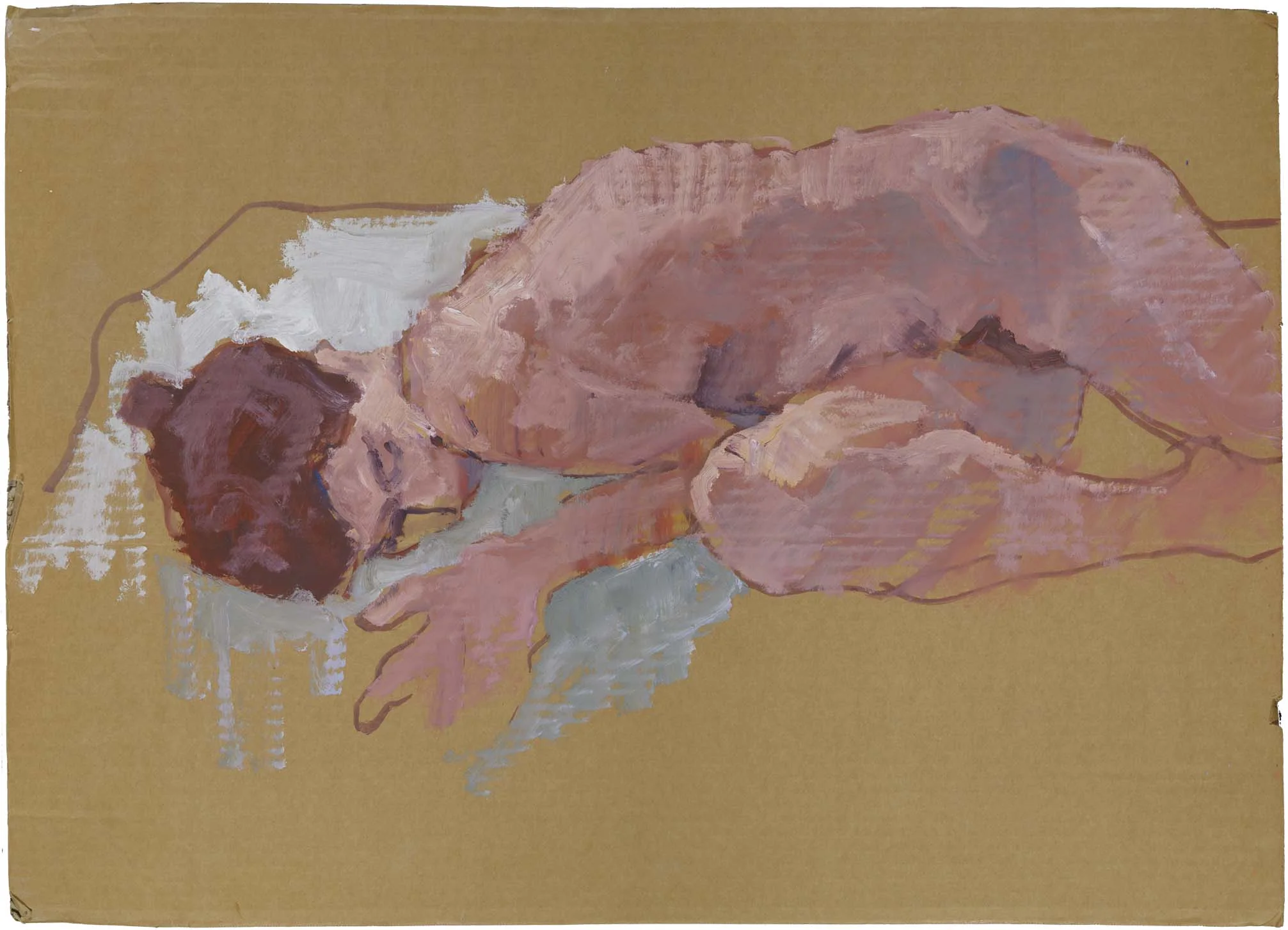 Tatiana on a Cardboard Box I, 2006. Oil on cardboard, w70.5 x h50.7cm (89.2 x 69.3cm framed). SOLD